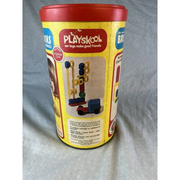 1976 Bristle Blocks Toy Set w/ Original Container + 6 Bristle Teddy Bears - Picture 7 of 11